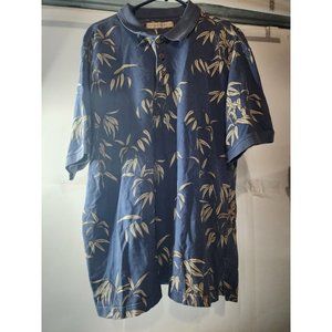 Bungalow Brand Blue Hawaiian Shirt Golf Polo Men's XL Short Sleeve